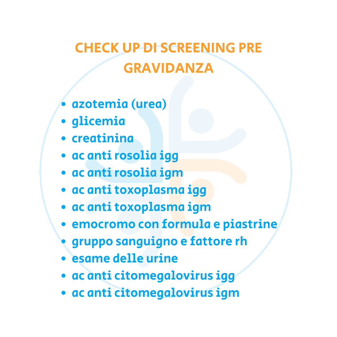 check up di screening pre gravidanza a domicilio verona